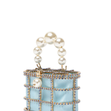 Borsa con cristalli mini holli in celeste Rosantica - donna 