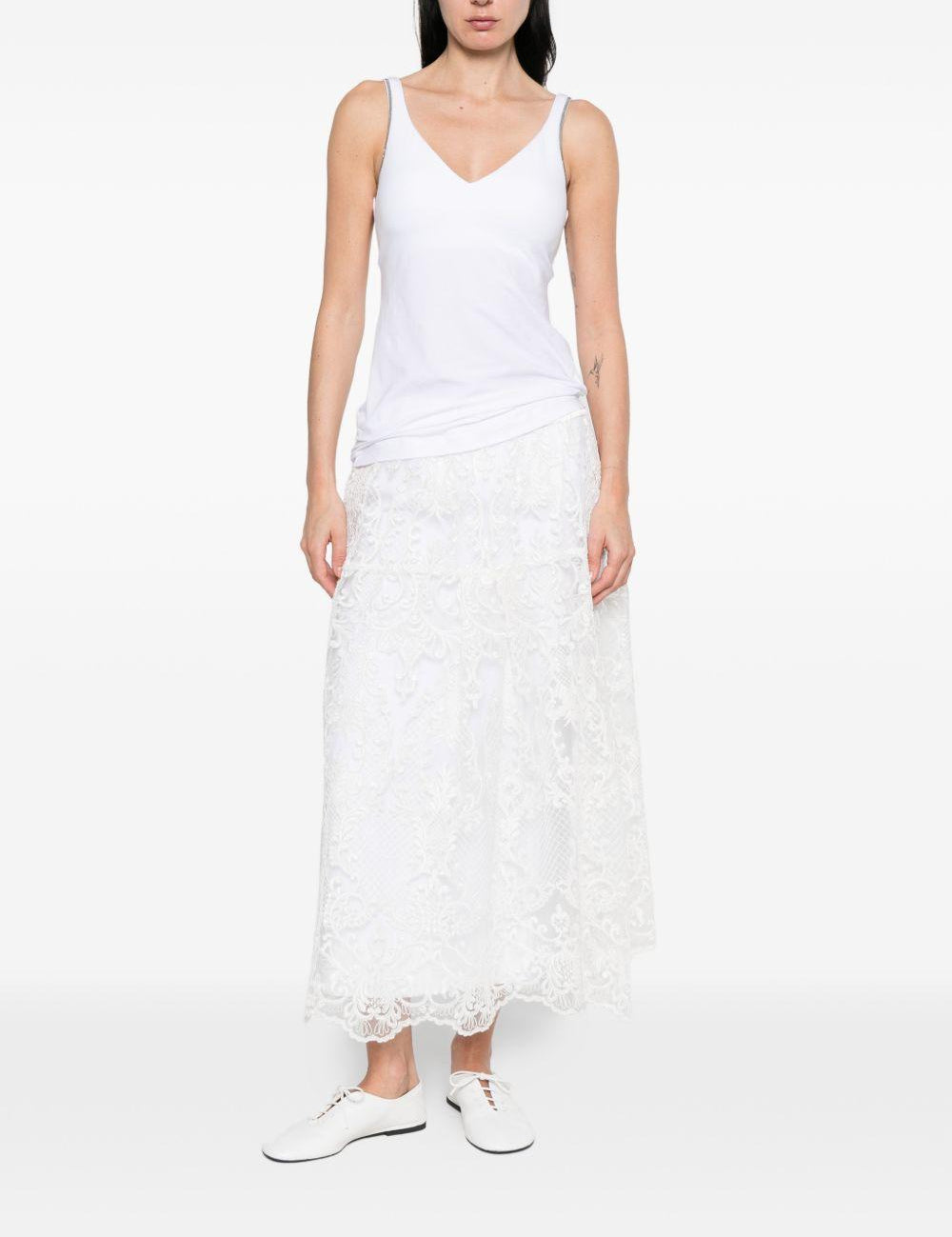 Gonna in pizzo in bianco Maurizio - donna 