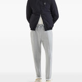 Giacca reversibile con logo in blu e grigio brunello cucinelli - uomo 