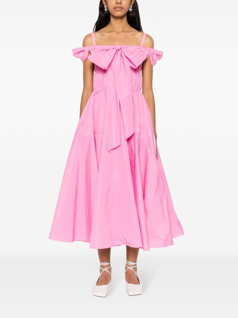 Abito midi da cocktail con fiocco in rosa - donna 