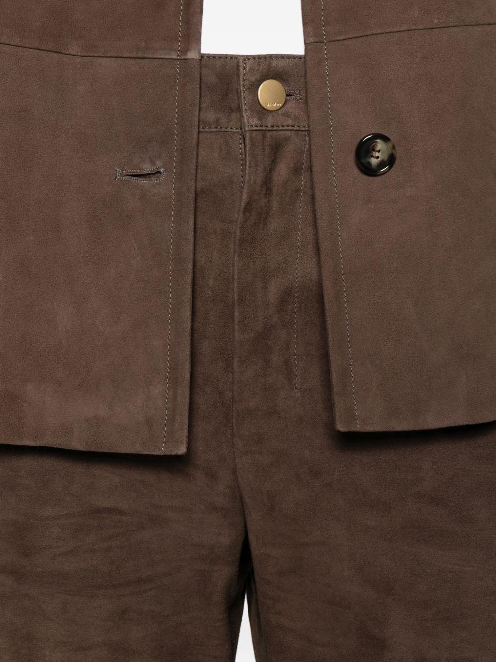 Pantaloni in pelle scamosciata in marrone 'S Max Mara - donna 