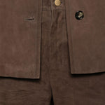 Pantaloni in pelle scamosciata in marrone 'S Max Mara - donna 