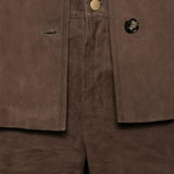 Pantaloni in pelle scamosciata in marrone 'S Max Mara - donna 