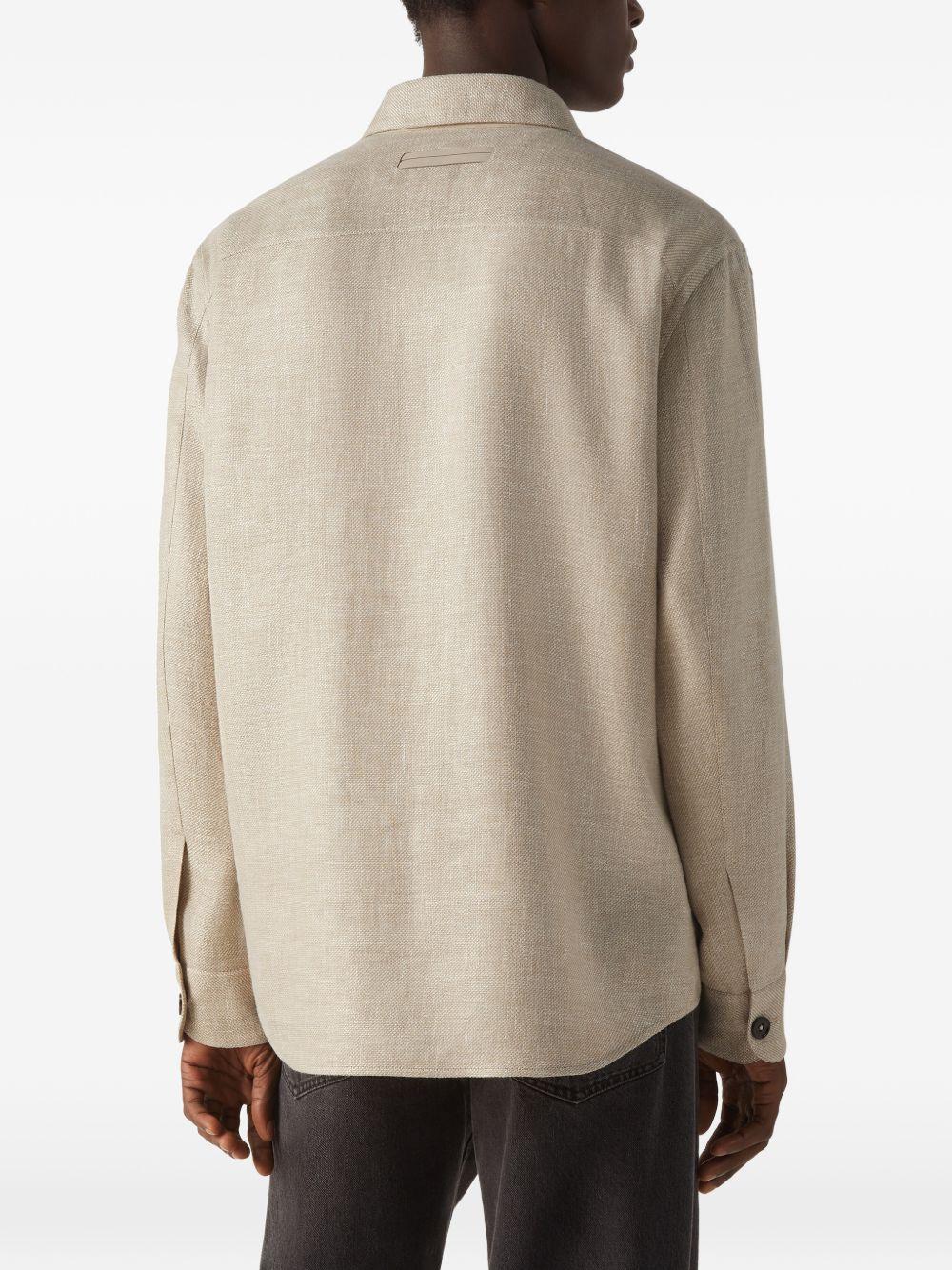 Camicia con bottoni in beige Zegna - uomo 