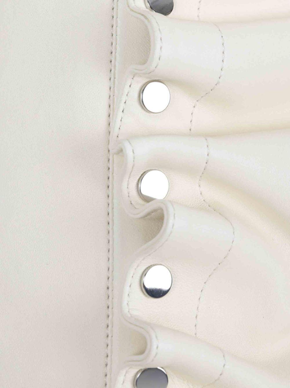 Gonna midi con arricciatura in pelle bianca Rabanne - donna 