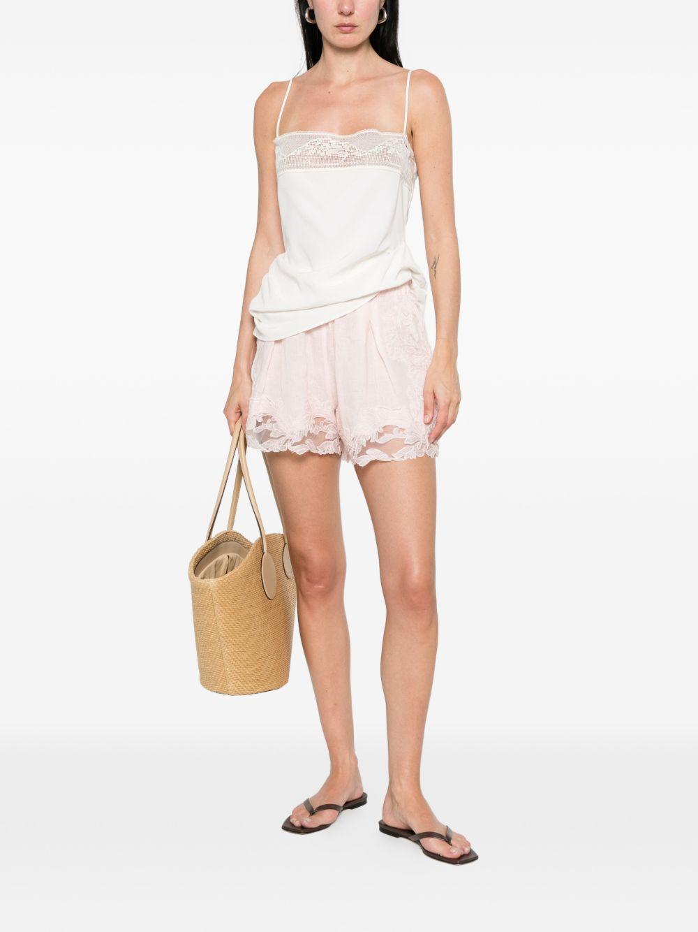 Pantaloncini con bordo in pizzo in rosa Maurizio - donna 