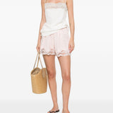 Pantaloncini con bordo in pizzo in rosa Maurizio - donna 