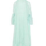 Abito lungo in seta con dettaglio con cristalli in verde acqua Amen - donna 
