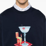 T-shirt con stampa grafica cocktail in blu Drole de monsieur - uomo 