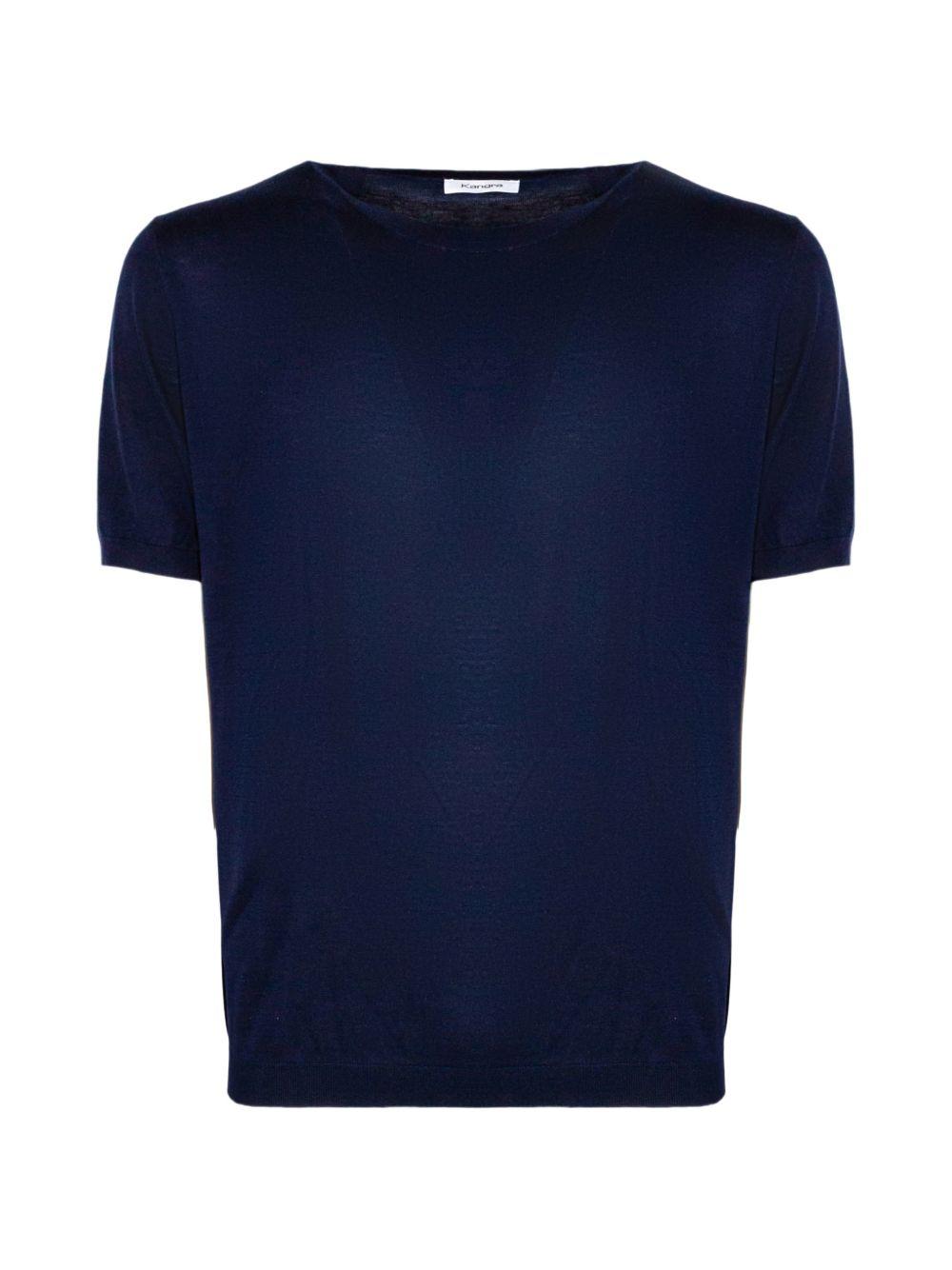 T-shirt a maniche corte in blu Kangra - uomo 