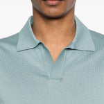 Polo a maniche corte con scollo a v in azzurro Lardini - uomo 