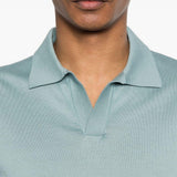 Polo a maniche corte con scollo a v in azzurro Lardini - uomo 