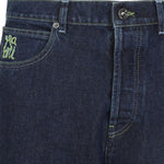Jeans dritti con ricamo su tasca in blu Marni - uomo 