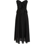 Abito midi con scollo a cuore Aster in nero 