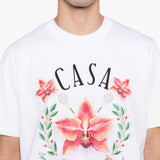 T-shirt classica con grafica orchidea in nero Casablanca - uomo 