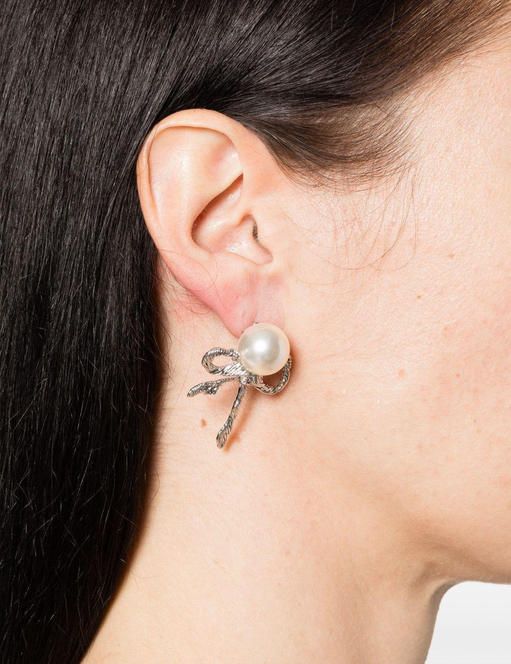 Orecchini con fiocco in corda intrecciata in argento Yvmin - donna 