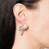 Orecchini con fiocco in corda intrecciata in argento Yvmin - donna 