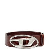 Cintura con fibbia logo in marrone Diesel - unisex 