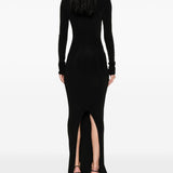 Abito maxi a maniche lunghe Temple in nero Rick owens - donna 