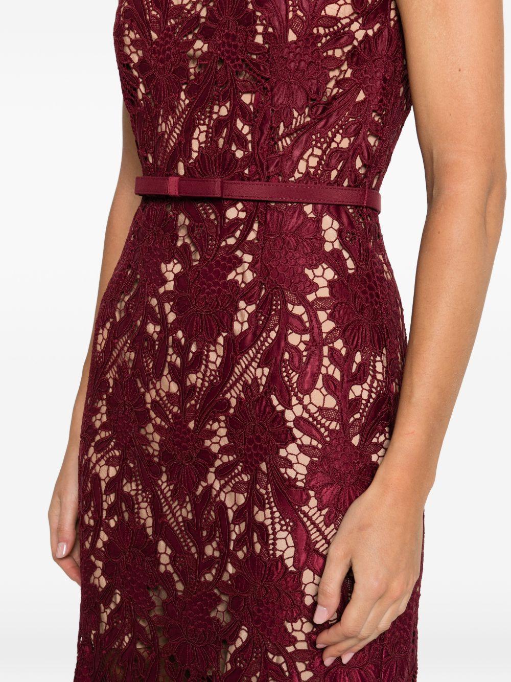 Abito midi smanicato in bordeaux Self-Portrait - donna 