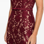 Abito midi smanicato in bordeaux Self-Portrait - donna 
