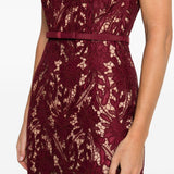 Abito midi smanicato in bordeaux Self-Portrait - donna 