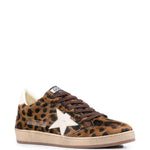 Sneakers ball star con stampa leopardata in marrone Golden goose - uomo 