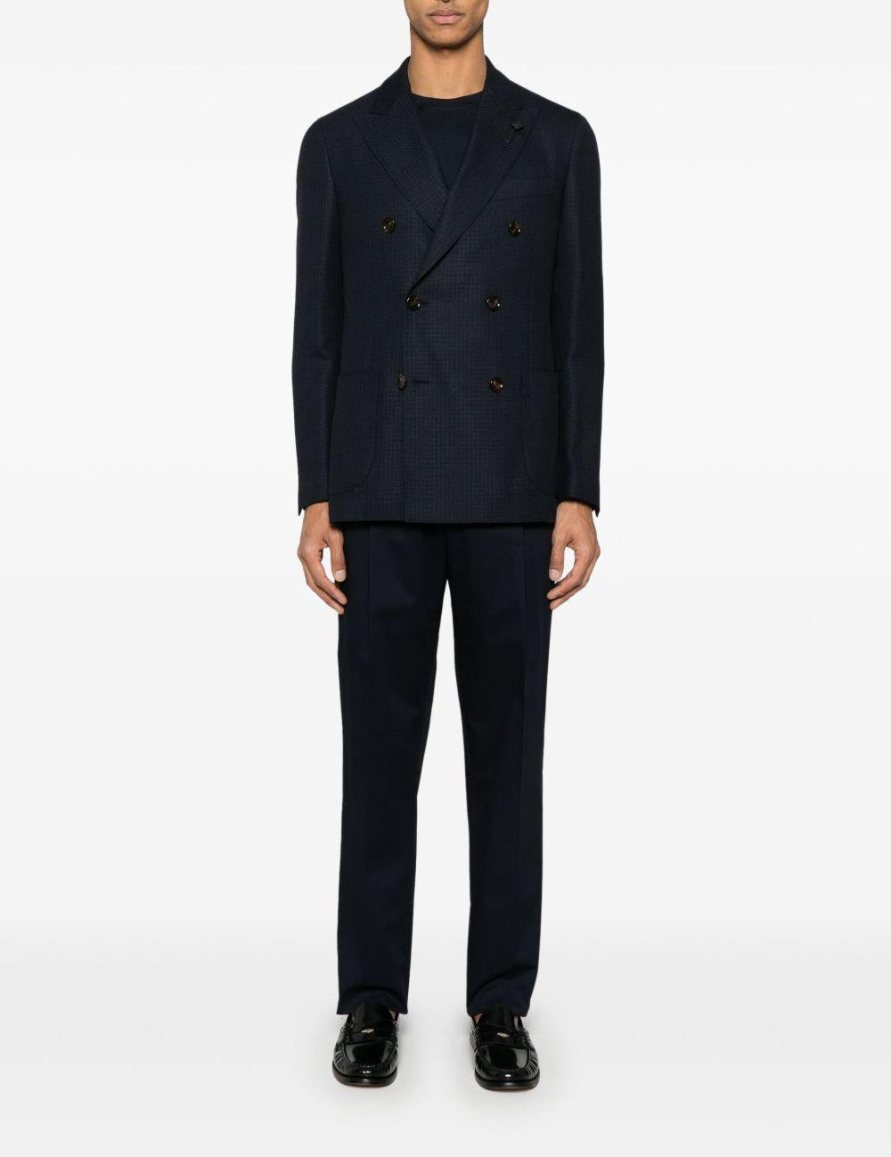 T-shirt girocollo in blu notte Lardini - uomo 