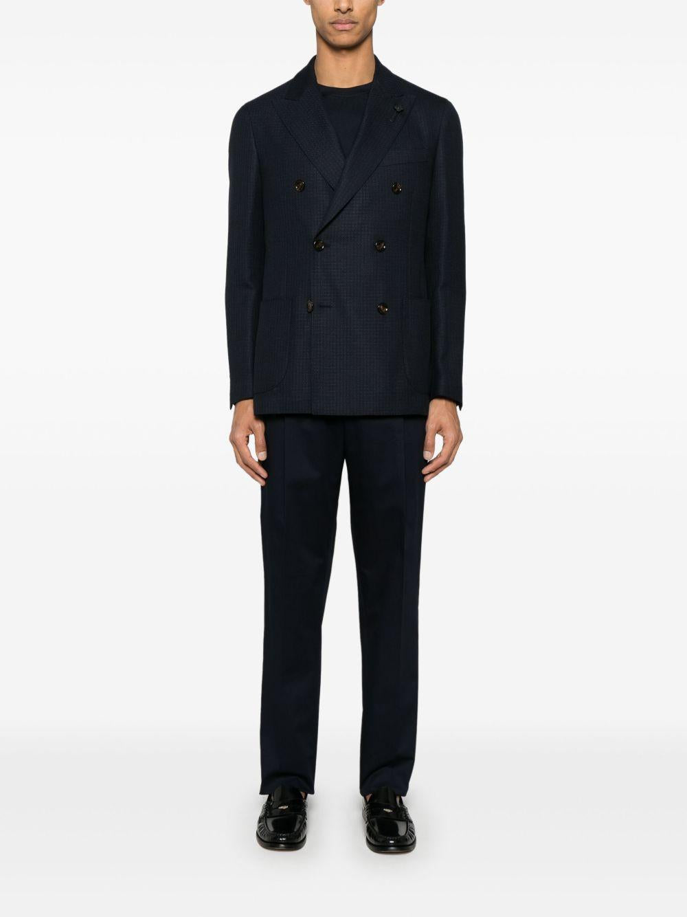 T-shirt girocollo in blu notte Lardini - uomo 
