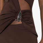 Abito con pendente in marrone Christopher Esber - donna 
