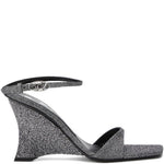 Sandali con zeppa D-Amber in argento Diesel - donna 