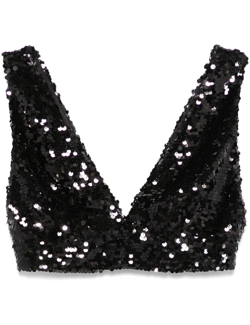 Top con paillettes in nero Philosophy Di Lorenzo Serafini - donna 