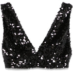 Top con paillettes in nero Philosophy Di Lorenzo Serafini - donna 