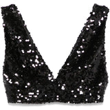 Top con paillettes in nero Philosophy Di Lorenzo Serafini - donna 