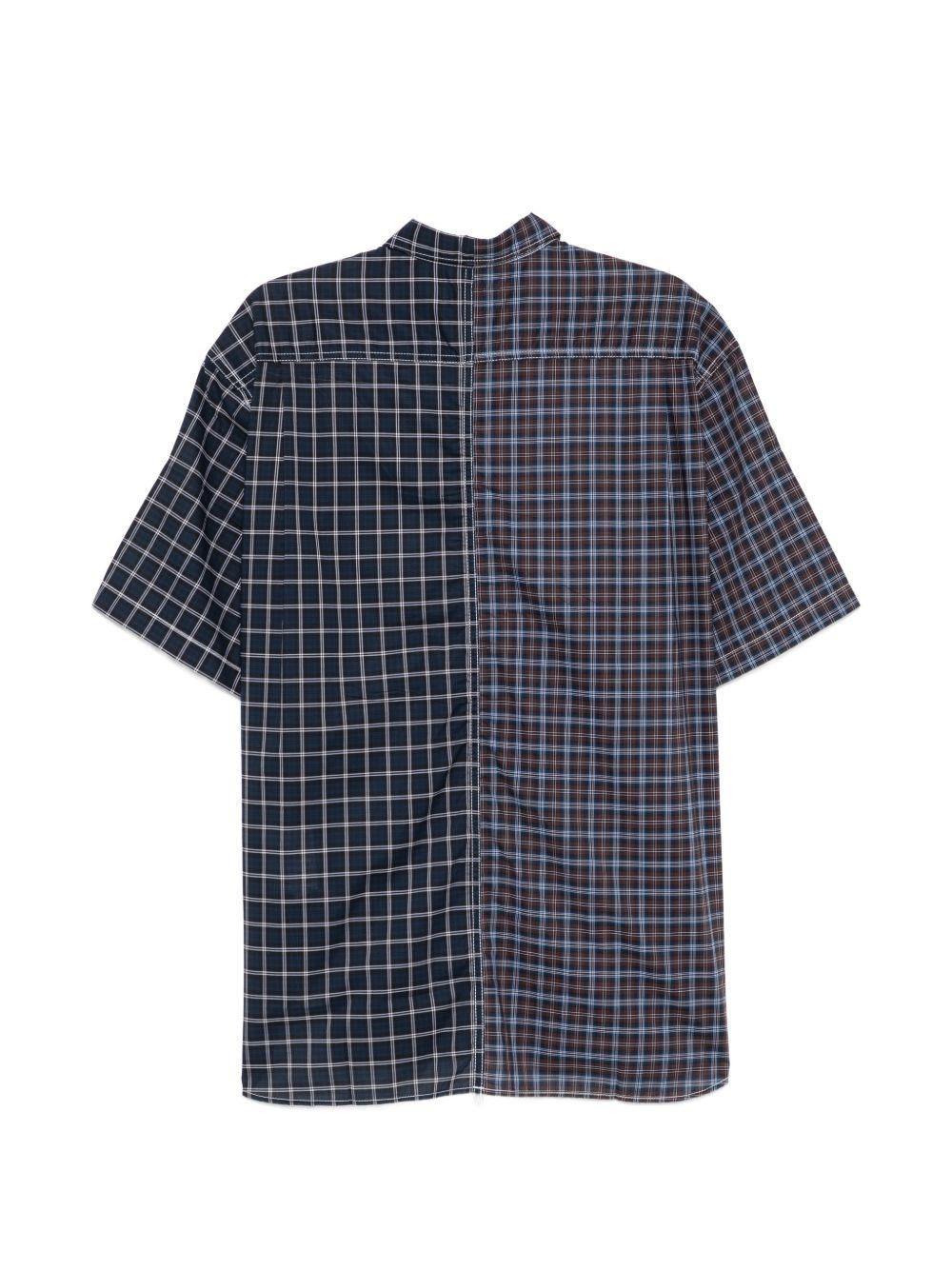 Camicia a quadretti con pannelli in blu Comme des garcons homme - uomo 