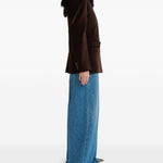 Blazer in velluto con colletto a contraso in marrone Marni - donna 