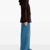 Blazer in velluto con colletto a contraso in marrone Marni - donna 