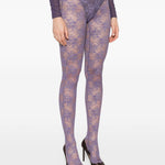 Collant in pizzo floreale in viola Alex perry - donna 