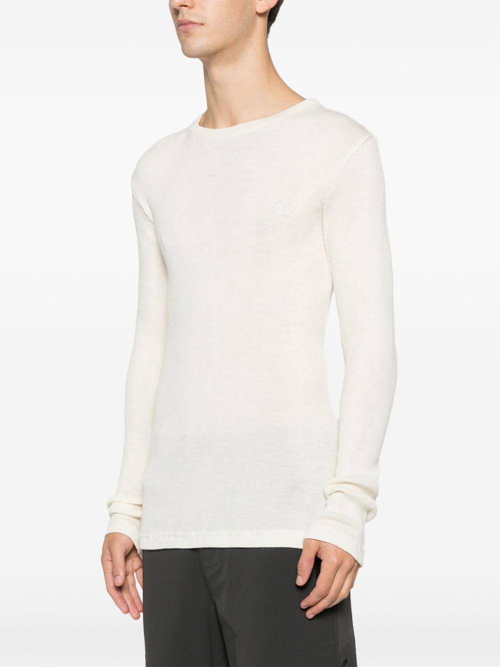 T-shirt a maniche lunghe a coste in beige Ranra - uomo 