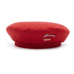 Basco con logo in rosso 