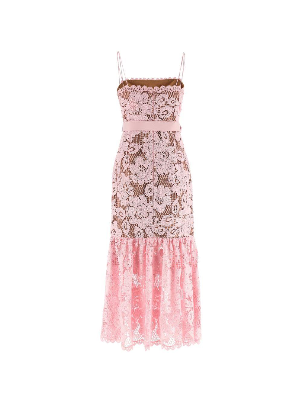 Abito midi con cintura in rosa Self-Portrait - donna 