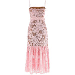 Abito midi con cintura in rosa Self-Portrait - donna 