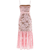 Abito midi con cintura in rosa Self-Portrait - donna 