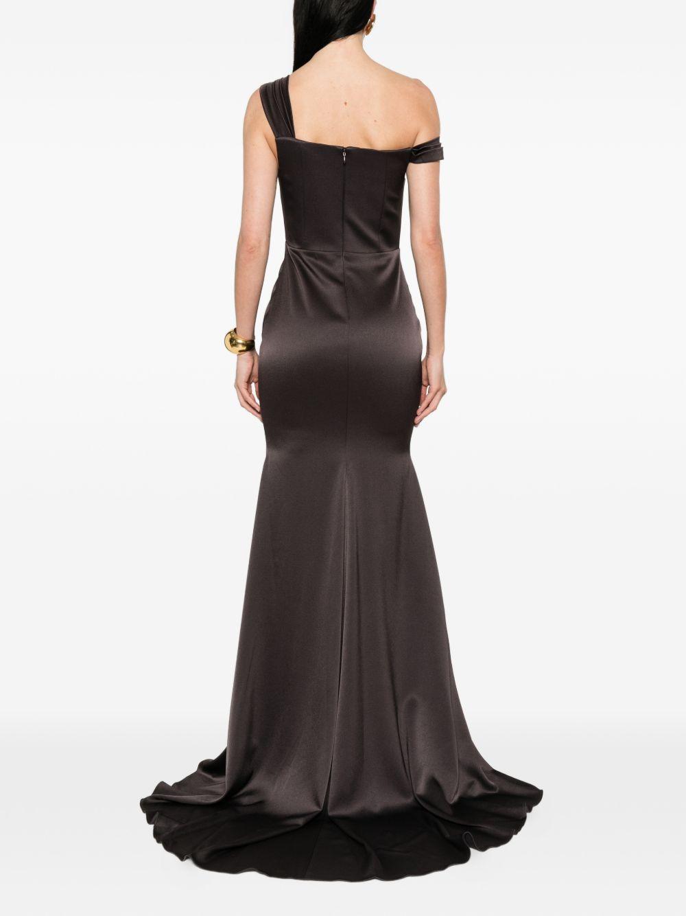 Abito con scollo a cuore in  marrone Alex Perry - donna 
