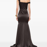 Abito con scollo a cuore in  marrone Alex Perry - donna 