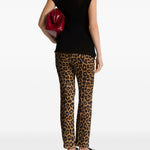 Pantaloni con stampa leopardata in marrone Alberta ferretti - donna 