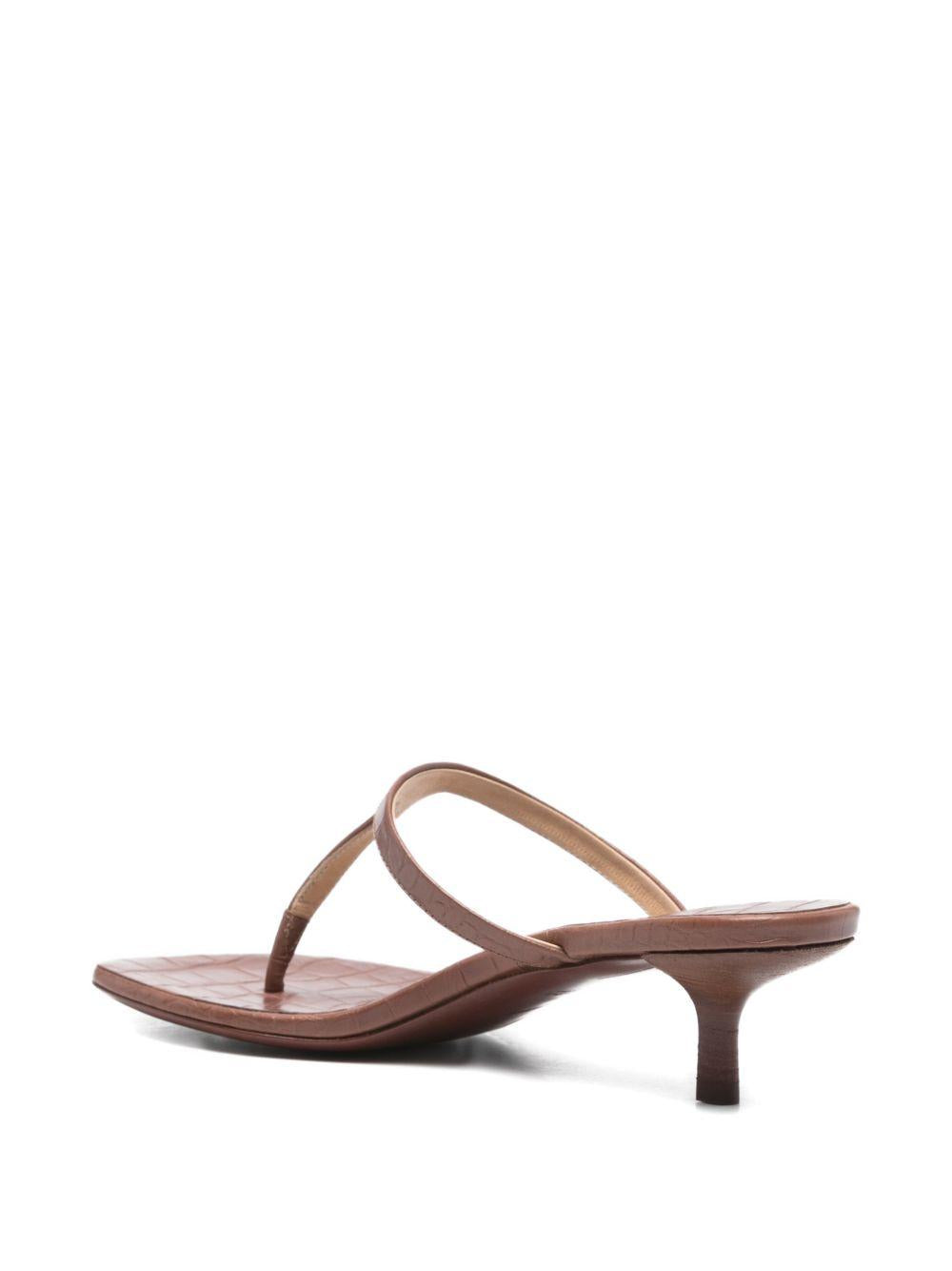 Sandali infradito effetto coccodrillo in marrone Marsell - donna 