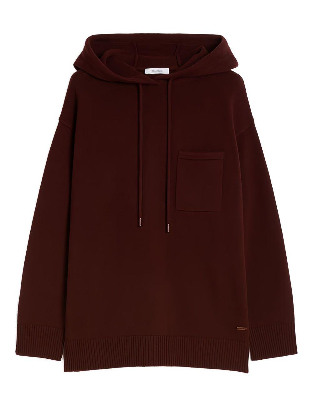 Felpa con cappuccio in lana e cachemire liana in bordeaux Maxmara - donna 