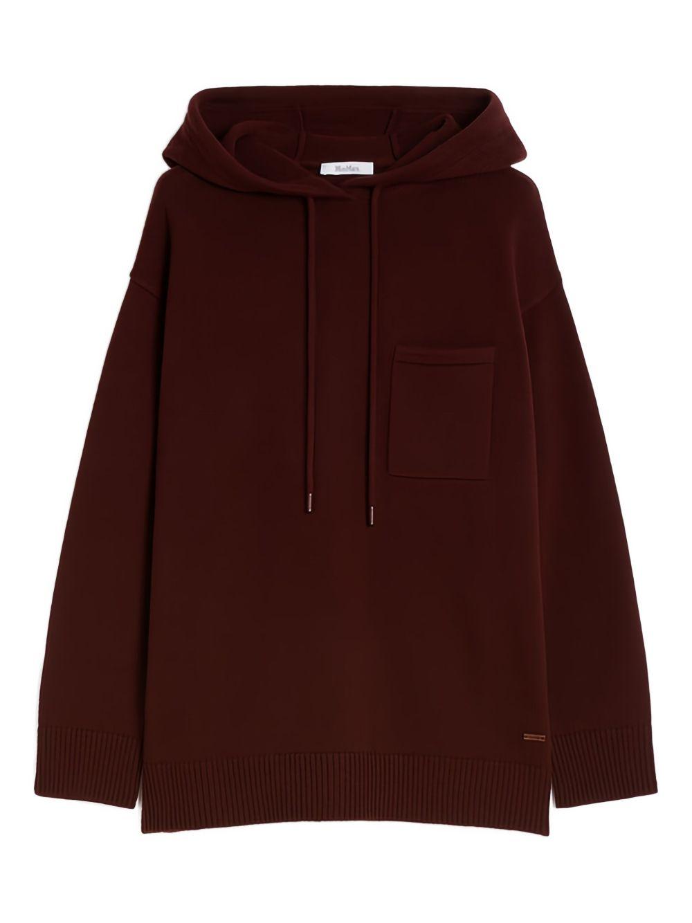 Felpa con cappuccio in lana e cachemire liana in bordeaux Maxmara - donna 