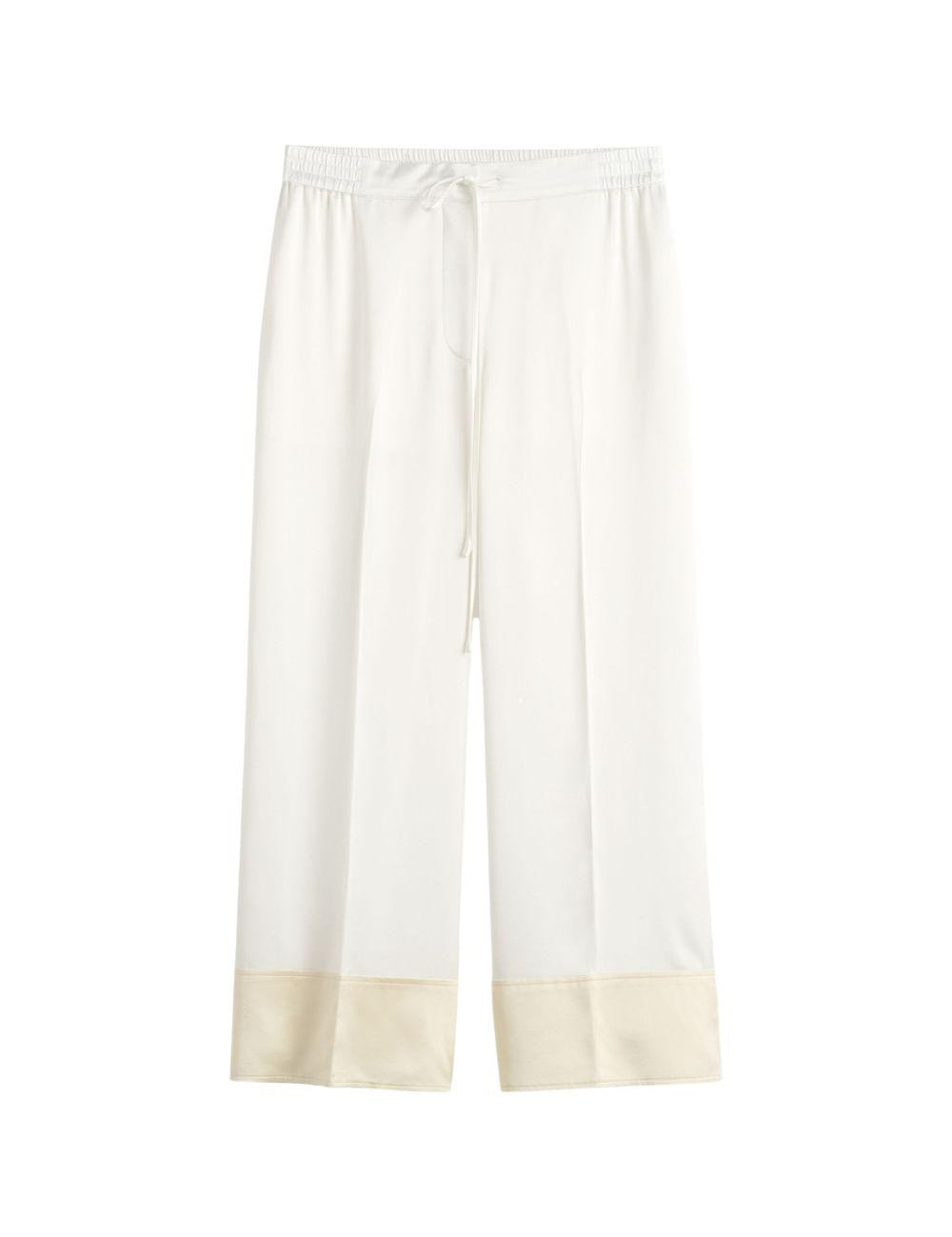 Pantaloni satinati con coulisse in beige Toteme - donna 